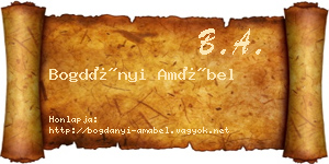 Bogdányi Amábel névjegykártya